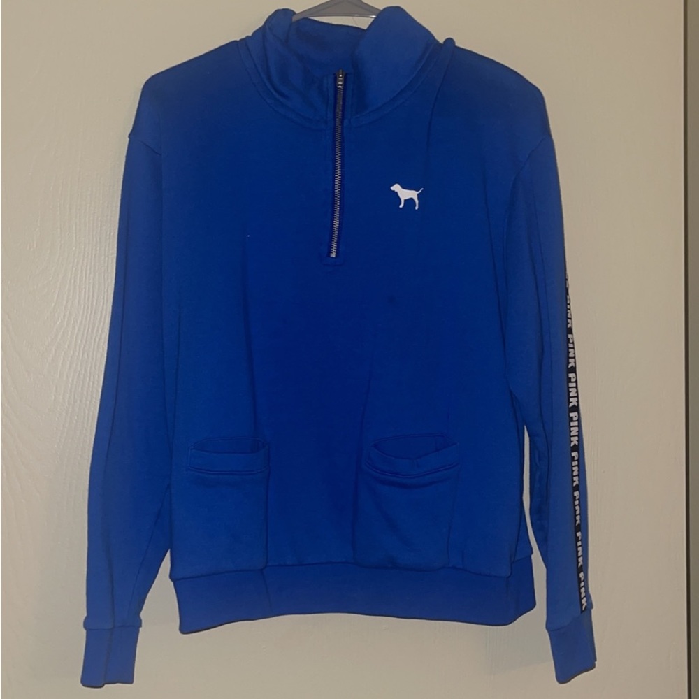 PINK, blue 1/3 zip jacket